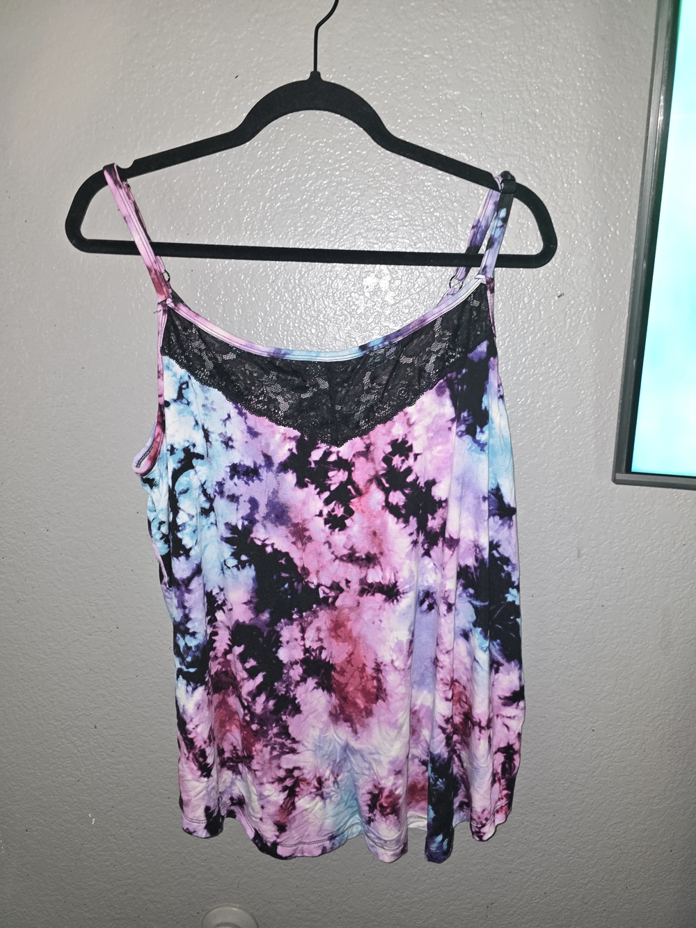 torrid Pink Purple Blue Tie-Dye Lace-Trim Chemise
